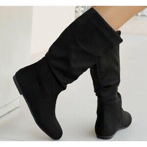 Black Mid Calf Boots